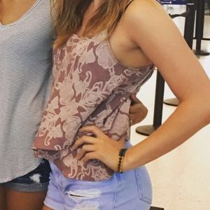 Flower purplish pink tank top